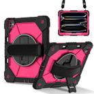 For iPad Pro 13 2024 Contrast Color Robot Silicone Hybrid PC Tablet Case(Black Rose Red) - 1