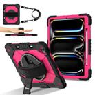 For iPad Pro 13 2024 Contrast Color Robot Silicone Hybrid PC Tablet Case(Black Rose Red) - 2