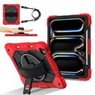 For iPad Pro 13 2024 Contrast Color Robot Silicone Hybrid PC Tablet Case(Red Black) - 2