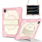 For iPad Pro 13 2024 Contrast Color Robot Silicone Hybrid PC Tablet Case(Rose Gold Beige) - 1