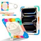 For iPad Pro 13 2024 Contrast Color Robot Silicone Hybrid PC Tablet Case(Colorful Blue) - 2
