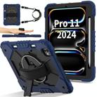 For iPad Pro 11 2024 Contrast Color Robot Silicone Hybrid PC Tablet Case(Navy Black) - 2