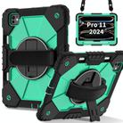 For iPad Pro 11 2024 Contrast Color Robot Silicone Hybrid PC Tablet Case(Black Mint Green) - 1