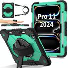 For iPad Pro 11 2024 Contrast Color Robot Silicone Hybrid PC Tablet Case(Black Mint Green) - 2