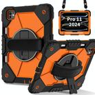 For iPad Pro 11 2024 Contrast Color Robot Silicone Hybrid PC Tablet Case(Black Orange) - 1