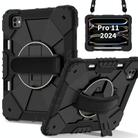 For iPad Pro 11 2024 Contrast Color Robot Silicone Hybrid PC Tablet Case(Black) - 1