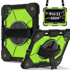 For iPad Pro 11 2024 Contrast Color Robot Silicone Hybrid PC Tablet Case(Black Yellow Green) - 1