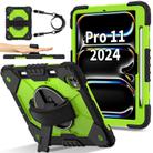 For iPad Pro 11 2024 Contrast Color Robot Silicone Hybrid PC Tablet Case(Black Yellow Green) - 2