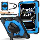 For iPad Pro 11 2024 Contrast Color Robot Silicone Hybrid PC Tablet Case(Black Blue) - 2