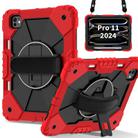 For iPad Pro 11 2024 Contrast Color Robot Silicone Hybrid PC Tablet Case(Red Black) - 1