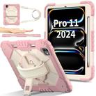 For iPad Pro 11 2024 Contrast Color Robot Silicone Hybrid PC Tablet Case(Rose Gold Beige) - 2