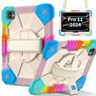 For iPad Pro 11 2024 Contrast Color Robot Silicone Hybrid PC Tablet Case(Colorful Blue) - 1
