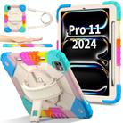 For iPad Pro 11 2024 Contrast Color Robot Silicone Hybrid PC Tablet Case(Colorful Blue) - 2