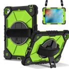 For iPad Pro 9.7 / 9.7 2018 / 2017 Contrast Color Robot Silicone Hybrid PC Tablet Case(Black Yellow Green) - 1
