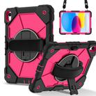 For iPad 2025 / 2022 Contrast Color Robot Silicone Hybrid PC Tablet Case(Black Rose Red) - 1
