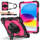 For iPad 2025 / 2022 Contrast Color Robot Silicone Hybrid PC Tablet Case(Black Rose Red) - 2
