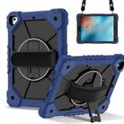 For iPad 10.2 2021 / 2020 / 2019 Contrast Color Robot Silicone Hybrid PC Tablet Case(Navy Black) - 1