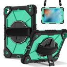 For iPad 10.2 2021 / 2020 / 2019 Contrast Color Robot Silicone Hybrid PC Tablet Case(Black Mint Green) - 1