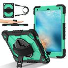 For iPad 10.2 2021 / 2020 / 2019 Contrast Color Robot Silicone Hybrid PC Tablet Case(Black Mint Green) - 2