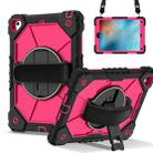 For iPad 10.2 2021 / 2020 / 2019 Contrast Color Robot Silicone Hybrid PC Tablet Case(Black Rose Red) - 1