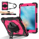 For iPad 10.2 2021 / 2020 / 2019 Contrast Color Robot Silicone Hybrid PC Tablet Case(Black Rose Red) - 2