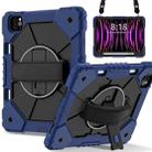 For iPad Air 5 / 4 / Pro 11 Contrast Color Robot Silicone Hybrid PC Tablet Case(Navy Black) - 1