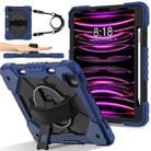 For iPad Air 5 / 4 / Pro 11 Contrast Color Robot Silicone Hybrid PC Tablet Case(Navy Black) - 2