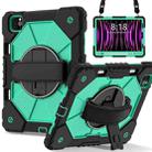 For iPad Air 5 / 4 / Pro 11 Contrast Color Robot Silicone Hybrid PC Tablet Case(Black Mint Green) - 1