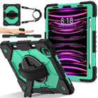 For iPad Air 5 / 4 / Pro 11 Contrast Color Robot Silicone Hybrid PC Tablet Case(Black Mint Green) - 2