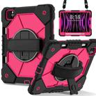 For iPad Air 5 / 4 / Pro 11 Contrast Color Robot Silicone Hybrid PC Tablet Case(Black Rose Red) - 1