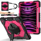 For iPad Air 5 / 4 / Pro 11 Contrast Color Robot Silicone Hybrid PC Tablet Case(Black Rose Red) - 2