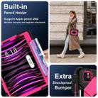 For iPad Air 5 / 4 / Pro 11 Contrast Color Robot Silicone Hybrid PC Tablet Case(Black Rose Red) - 3