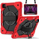 For iPad Air 5 / 4 / Pro 11 Contrast Color Robot Silicone Hybrid PC Tablet Case(Red Black) - 1