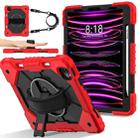 For iPad Air 5 / 4 / Pro 11 Contrast Color Robot Silicone Hybrid PC Tablet Case(Red Black) - 2