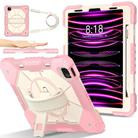 For iPad Air 5 / 4 / Pro 11 Contrast Color Robot Silicone Hybrid PC Tablet Case(Rose Gold Beige) - 2