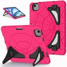 For iPad Air 11 2024 Silicone + PC Shockproof Protective Tablet Case(Rose Red Black) - 1