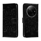 For Xiaomi Redmi A3 Sun Mandala Embossing Pattern Phone Leather Case(Black) - 1