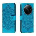 For Xiaomi Redmi A3 Sun Mandala Embossing Pattern Phone Leather Case(Blue) - 1