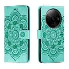 For Xiaomi Redmi A3 Sun Mandala Embossing Pattern Phone Leather Case(Green) - 1
