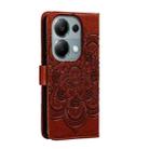 For Xiaomi Redmi Note 13 Pro 4G Sun Mandala Embossing Pattern Phone Leather Case(Brown) - 3