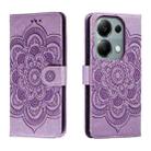 For Xiaomi Redmi Note 13 Pro 4G Sun Mandala Embossing Pattern Phone Leather Case(Purple) - 1