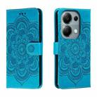 For Xiaomi Redmi Note 13 Pro 4G Sun Mandala Embossing Pattern Phone Leather Case(Blue) - 1