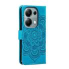 For Xiaomi Redmi Note 13 Pro 4G Sun Mandala Embossing Pattern Phone Leather Case(Blue) - 3