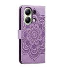 For Xiaomi Redmi Note 13 4G Sun Mandala Embossing Pattern Phone Leather Case(Purple) - 3