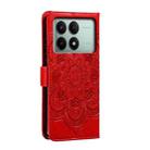 For Xiaomi Redmi K70E Sun Mandala Embossing Pattern Phone Leather Case(Red) - 3