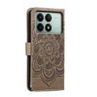 For Xiaomi Redmi K70E Sun Mandala Embossing Pattern Phone Leather Case(Grey) - 3