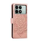 For Xiaomi Redmi K70E Sun Mandala Embossing Pattern Phone Leather Case(Rose Gold) - 3