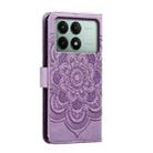 For Xiaomi Redmi K70E Sun Mandala Embossing Pattern Phone Leather Case(Purple) - 3