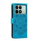 For Xiaomi Redmi K70E Sun Mandala Embossing Pattern Phone Leather Case(Blue) - 3