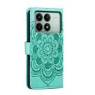 For Xiaomi Redmi K70E Sun Mandala Embossing Pattern Phone Leather Case(Green) - 3